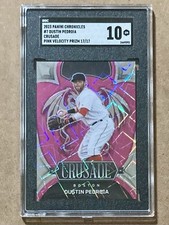 2023 Panini Chronicles #7 Dustin Pedroia Crusade SGC 10 Pink Velocity Prizm /17