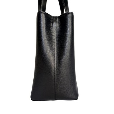 Burberry Black Vintage Leather Square Nova Check Tote Hand Bag