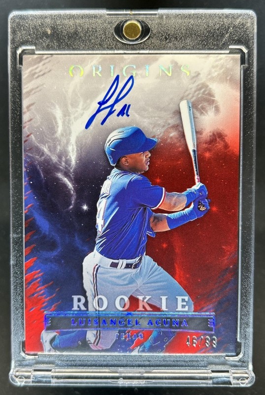 2023 Chronicles Luisangel Acuna Origins Rookie Red Auto Autograph #/99 Rangers
