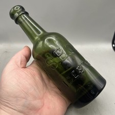 NICE GENUINE VICTORIAN DUMP DUG GLASS BEER BOTTLE A S B CO LEICESTER