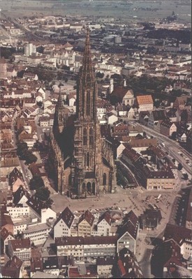Ulm Deutschland Münster Dom Luftaufnahme Höchste Steil Postkarte 70er Jahre