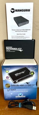 Kanguru 1TB Defender HDD300/SDD300 AES USB3 Secure Data Encrypted External Drive