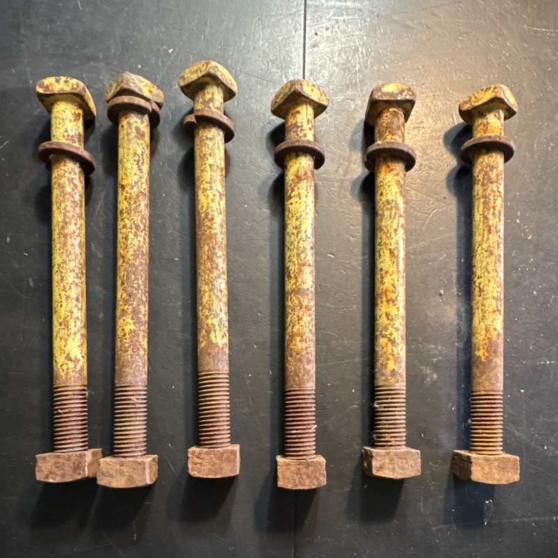Antique John Deere Rear Wheel Weight Mounting Bolts 3/4” x 9” (6) used