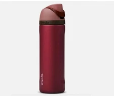 Owala HOLIDAY EDITION 24 oz FreeSip Water Bottle, METALLIC POINSETTIA RED