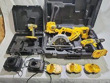 Dewalt 18V 5 Tool Cordless Set With 3 Batteries 2 Chargers Works Great Pls READ