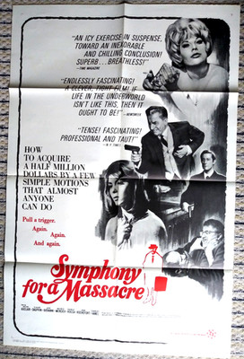MICHAEL AUCLAIR IN  ''SYMPHONY FOR A MASSACRE''ORIGINAL  POSTER -1965 .27''x 40''.