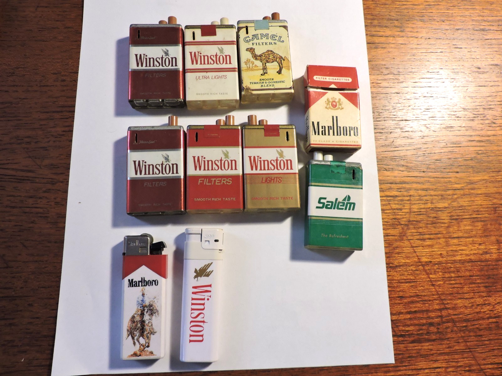 Vintage Cigarette Lighters Camel Winston Marlboro Salem Packs Non-refillable