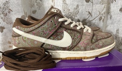 Nike SB Dunk Low Pro Premium Paisley Brown Men's Size 13 US DH7534-200