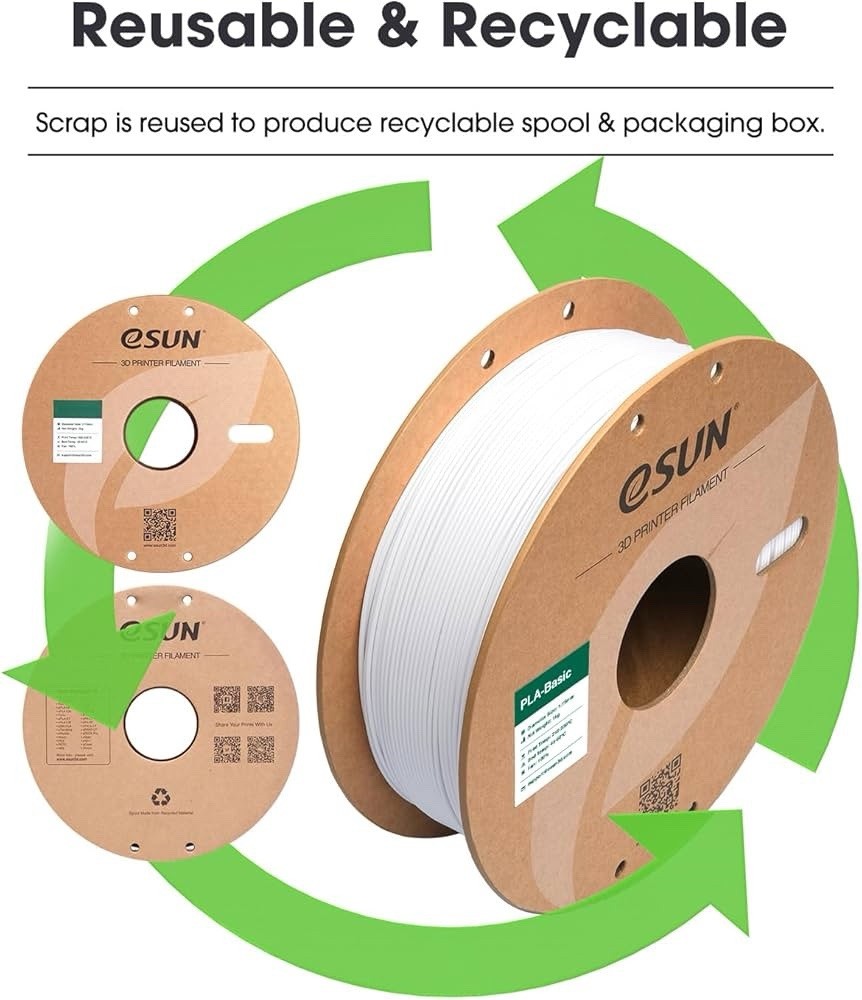 Filament PLA Basic eSUN Grau 3D Druck 1.75 mm 1.00 kg für Bambu Prusa Anycubic - Bild 2