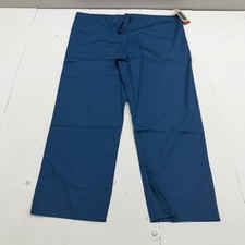 Cherokee Scrub Pants Womens L Blue Drawstring Cargo Workwear Originals Medical