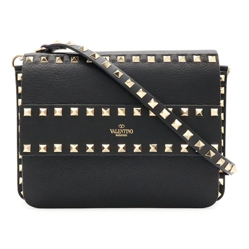 Valentino Garavani Rockstud Leather 2Way Shoulder Bag Women Black One Size