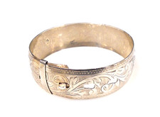 STERLING SILVER Handmade Late Edwardian Buckle Bangle Weight 22 Grams