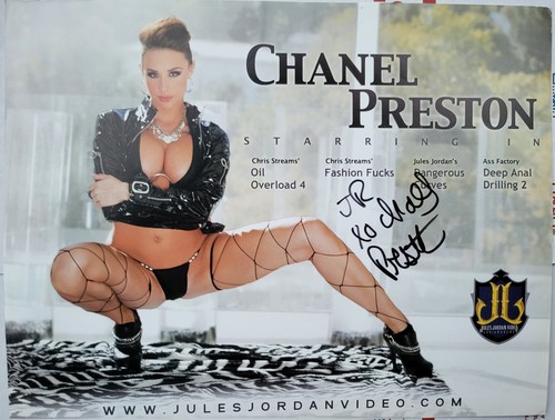 🔥Adult Star CHANEL PRESTON Signed Autograph 8.5x11 Promotional EXPO Photo to JR