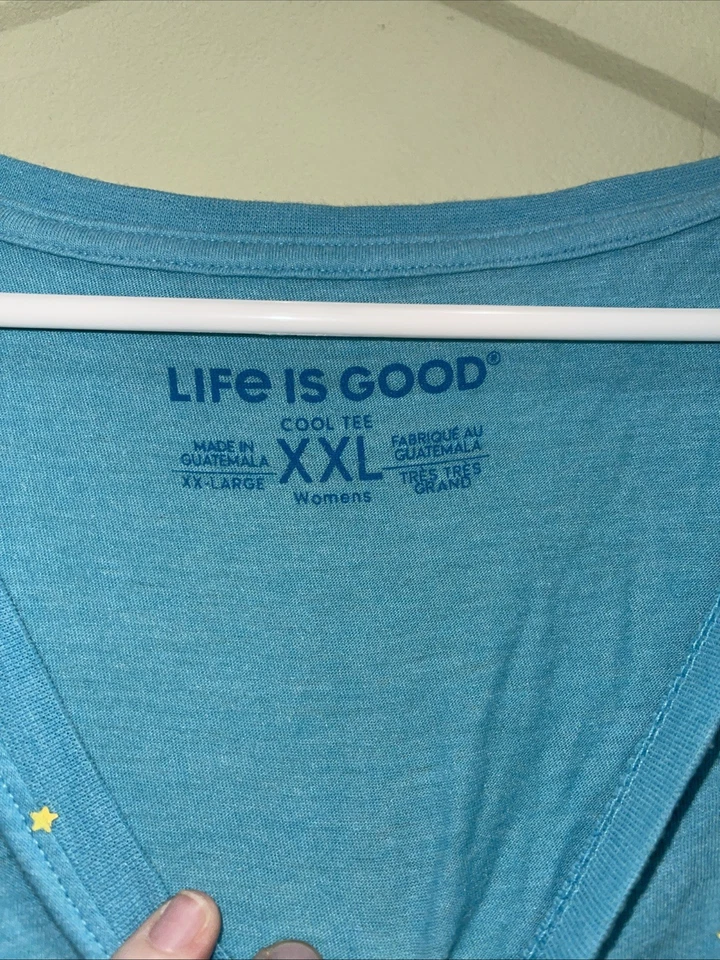 LIFE IS GOOD Moonlit Forest Camiseta Breath Mujer’s XL Azul Claro Usada en Excelente Condición Foto 3 de 4