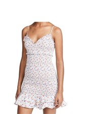 LIKELY Size 4 Ditsy Floral Smocked Ruffle Cottagecore Designer Mini Dress