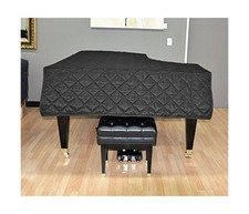 Piano Cover For Grand Pianos From 5'7" to 5'9" - Quilted Black Nylon with Sid...