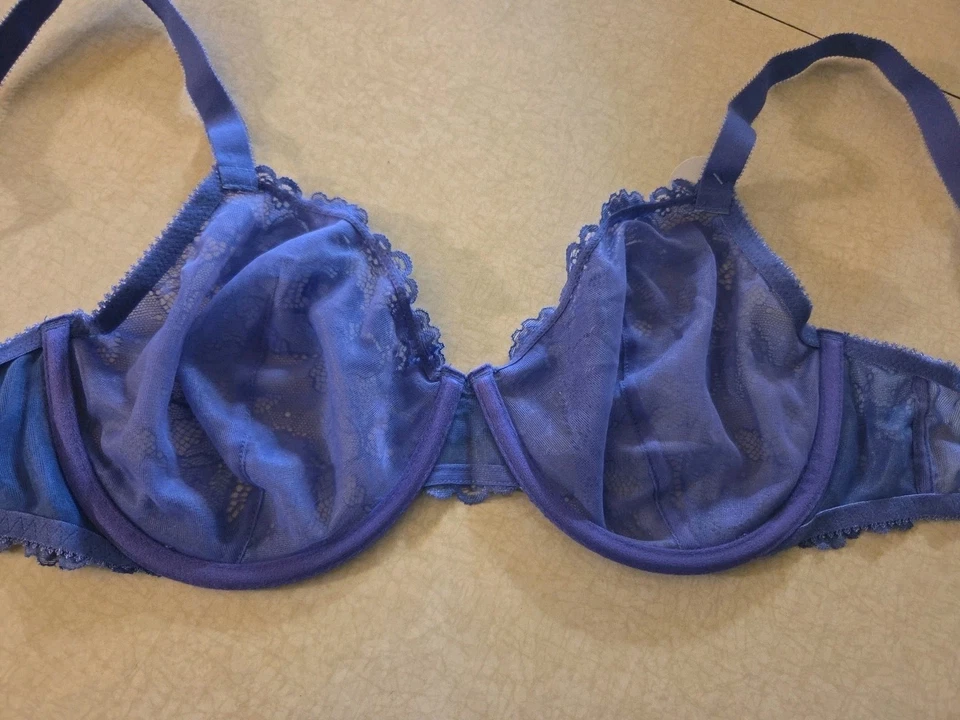 Бюстгальтер Apt 9 36DD на косточках без подкладки темно-фиолетовый цветочный - Изображение 3 из 4