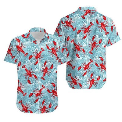 Crawfish Seafood Theme Hawaiian Shirt Men Women Beach Vacation Aloha