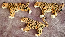 Lot of 3 Cheetah Leopard Jungle Safari Animal Figures Toys