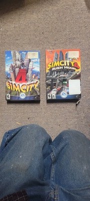 SimCity 4 & Rush Hour Expansion Pack Lot Of 2 Big Box PC Video Games Complete 