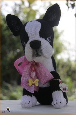 Boston Terrier, Häkelhund Handarbeit auf Bestellung