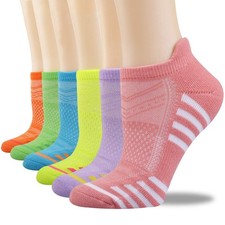 6-Pack Women's Ankle Tab Socks Cushioned Athletic Low Cut Running Socks