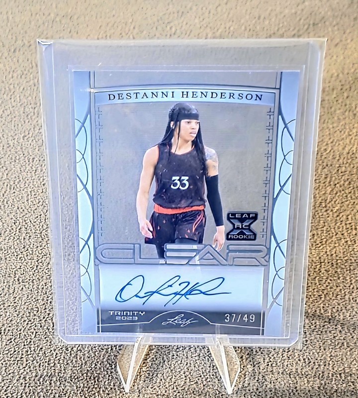 2023 Leaf Trinity Clear Destanni Henderson CA-DH1 Silver Auto #d 37/49 RC 