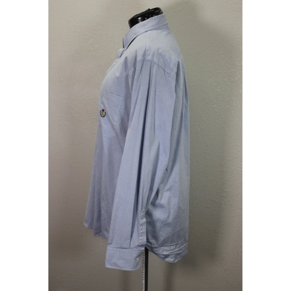 Camisa de vestir Chaps Ralph Lauren vintage con escudo abotonado para hombre 34/35 Foto 4 de 4