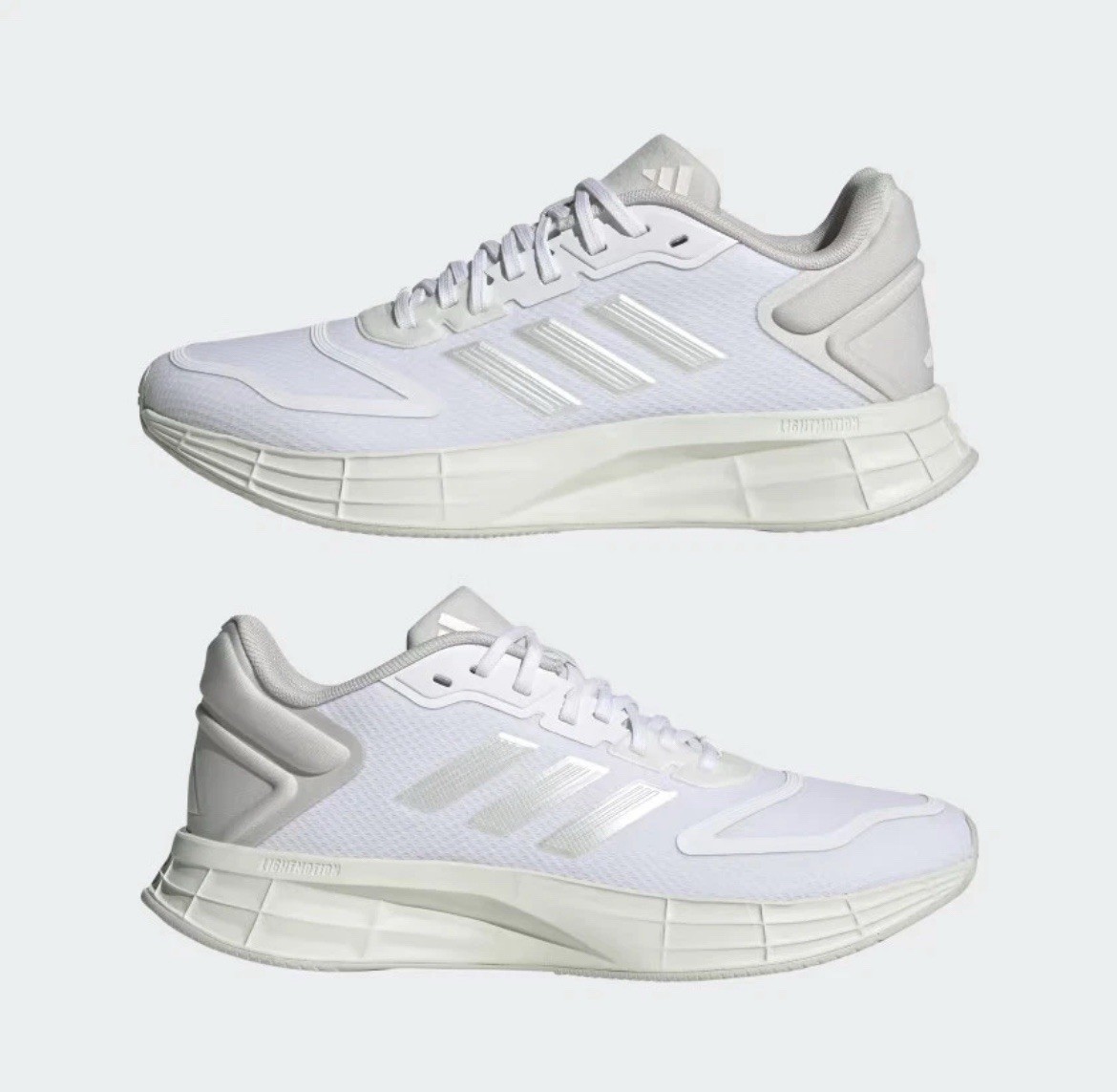 New Adidas Duramo 10 White Zero Metallic Grey W Size 9.5 HP2388
