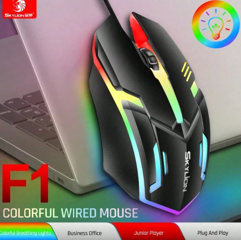 MOUSE OTTICO con FIlo 1600 DPI USB NERO FILO WIFI PC COMPUTER CORDLESS NOTEBOOK - Immagine 2 di 3
