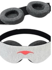 Manta Slim Sleep Mask - Ultra-Light Blackout with Adjustable Eye Cups, Grey, NWT