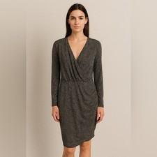 Michael Kors Animal Print Wrap Dress XL NWT Ruched Mobwife Coquette Glam Chic