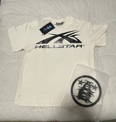 Hellstar Sports Core Gel Logo Men's T-Shirt M White/Black Crew Neck Short