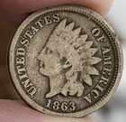 1863 INDIAN HEAD Cent - United States CIVIL WAR - CN 1 Penny - (VERY NICE) e711