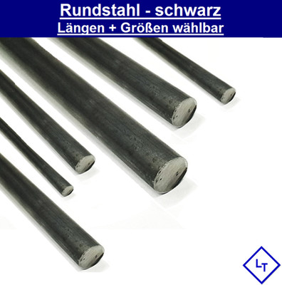 Rundstahl Vollmaterial schwarz Stabstahl rund Ø6 8 10 12 14 15 16 18 20 22 mm