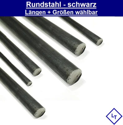 Rundstahl Vollmaterial schwarz Stabstahl rund Ø6 8 10 12 14 15 16 18 20 22 mm - Bild 1 von 4