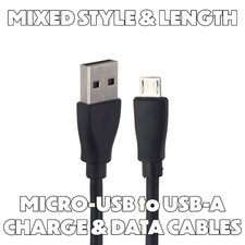 Mixed Micro-USB to USB Charge  Sync Cables - Black Single / Mixed Length