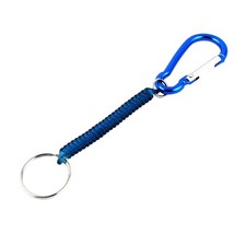 Keychain Spring Coil Elastic Cellphone Snap Hook Cord Retractable Rope Blue