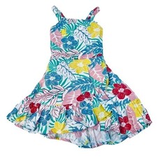 BCBG Girls Floral Sleeveless Dress Open Back Ruffle Spring Summer