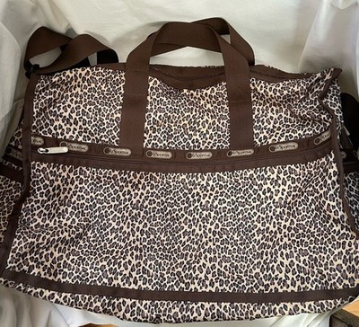 LeSportsac Leopard Duffle Large Bag Crossbody Purse Weekender
