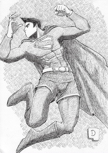 💥Superman (09"x12") original comic art by Dylso - TramaStudio💥