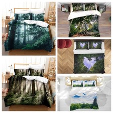 3D Forest Sunny Sky Green Landscape Quilt Cover Duvet Cover Comforter set