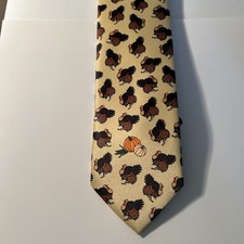 Tossed Turkeys Necktie Ralph Marlin Thanksgiving Turkey Tie Fall Theme