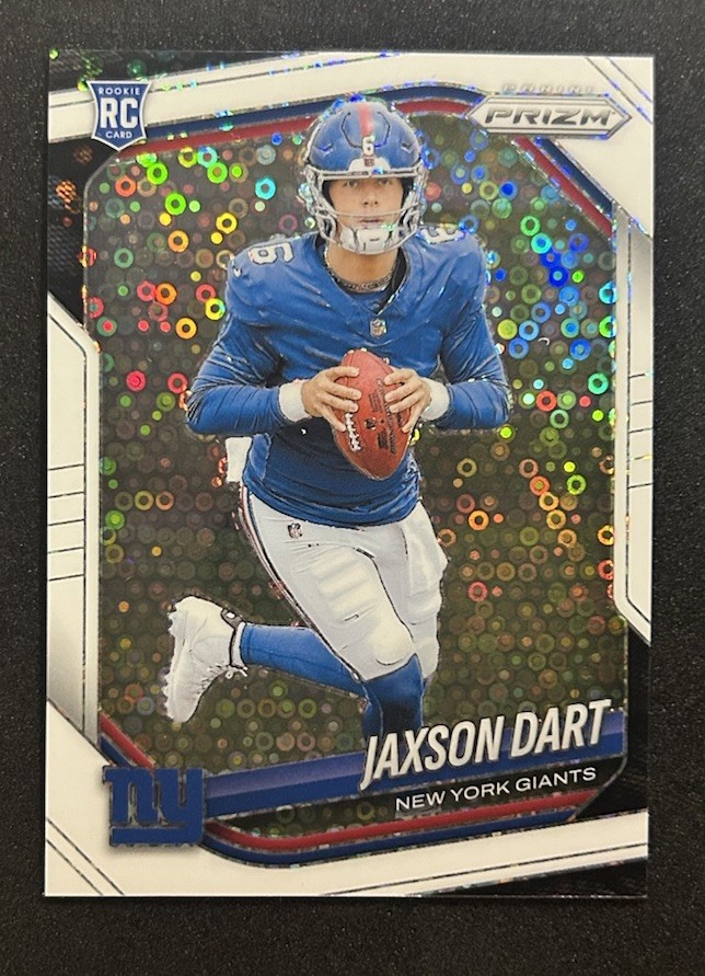 2025 Panini Prizm - Rookies Jaxson Dart #332 White Disco Prizm Rookie Giants