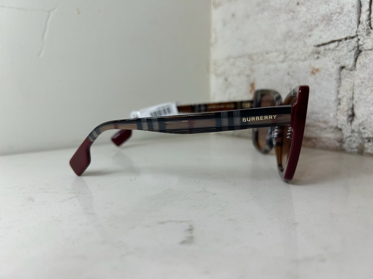 NEW BURBERRY MERYL BE4393 CHECK BROWN/BORDEAUX AUTHENTIC SUNGLASSES BURBERRY brown check/pink gradient MERYL BE4393 405413 54  main image 3