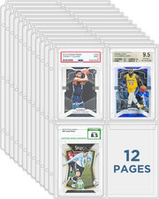 Graded Card Slab Binder Pages Storage Case 12 Pack
