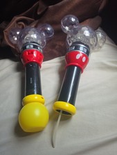 2 Disney World Parks Mickey Mouse Film Strip Light Up Bubble Wand One Cap Missin