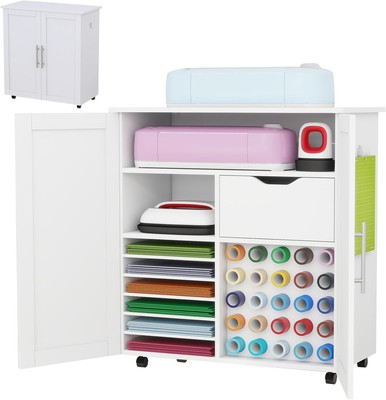 Craft Organization and Storage Cart Compatible Cricut Machines Rolling Craft