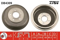 2X Bremstrommel TRW DB4309 FüR Transit Tourneo Connect Ford 16V LPG Tdci Tddi