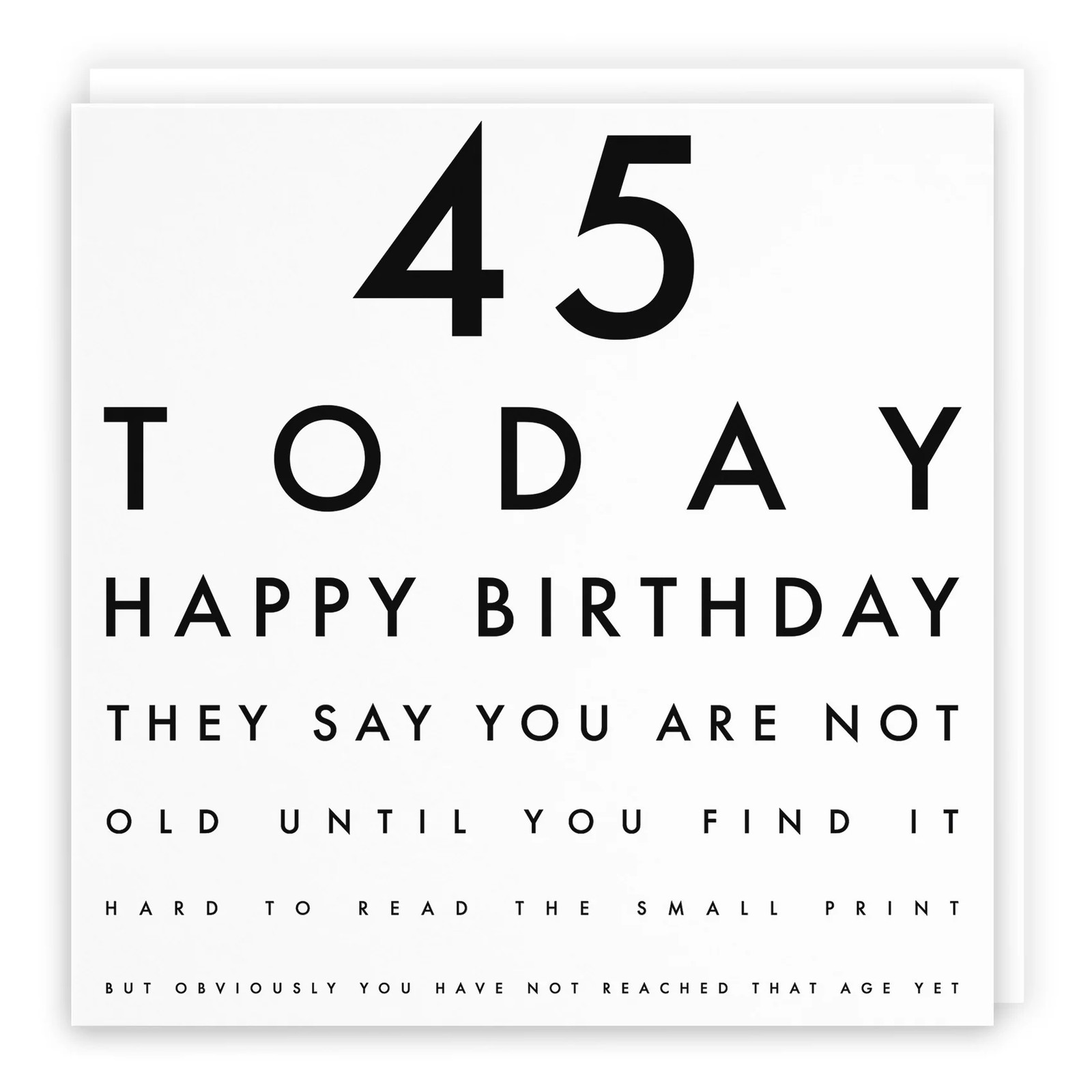 45th Birthday Eye Sight Joke Card Letters